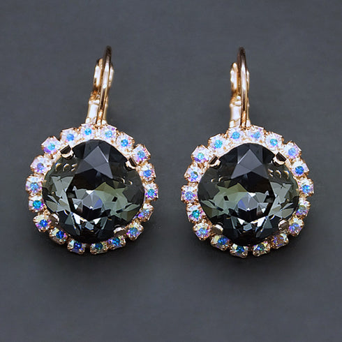 Auskari "Apžilbinošs Mirdzums III (Graphite)" ar Swarovski™ kristāliem